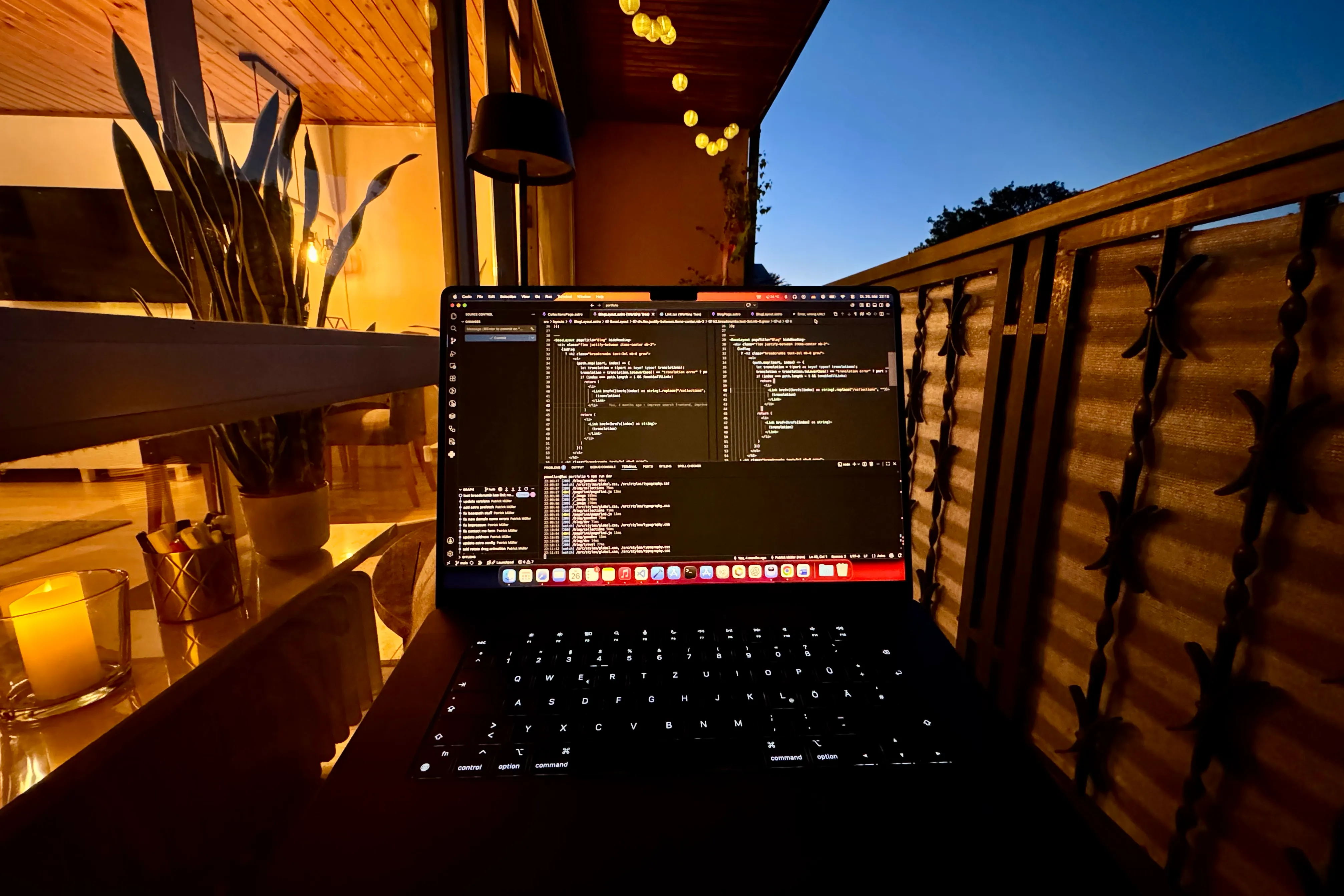 MacBook with code on the screen